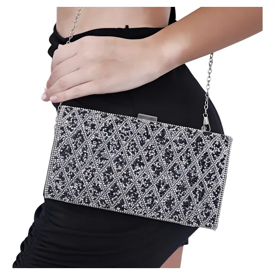 Cartera Clutch Tresher Fiesta Noche De Strass Diseño Rombos