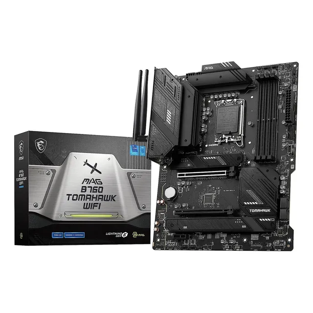 Tarjeta Madre Msi Mag B760 Tomahawk Wifi Socket 1700 Color Negro