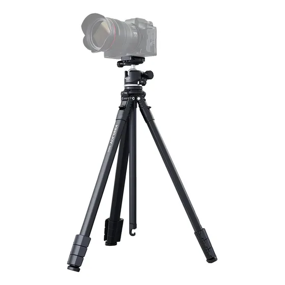 Tripé Profissional Kingjoy S600+ Ball Head GS10Em Alumíno Compacto Ballhead 360 Cor Preto