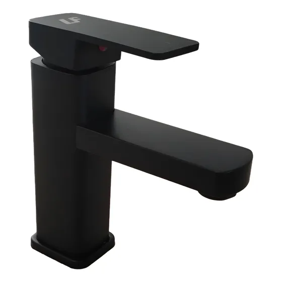 Griferia Lavamanos Monocontrol Alta Negra 18 Cms