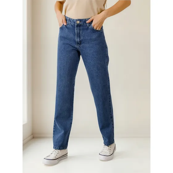 Pantalon Jean Praga Timeless Recto Mom Rigido