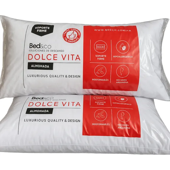 Almohada Antialérgica 70x40cm Bed&co Dolce Vita Vellon X2