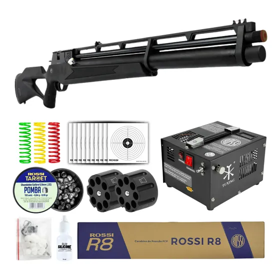 Carabina R8 Rossi Vr Pcp 5.5mm Compressor Alvo Chumbinho 