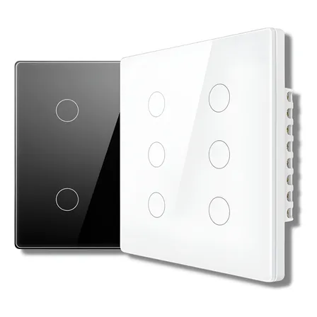 Interruptor 4x4 Touch Wifi 8 Botões Tuya Alexa Google Cor Branco