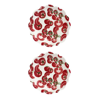 Set 2 Bowl De Ceramica Blanco Distintos Diseños 21.5x5cm Set 2 Bowl De Ceramica Blanco Distintos Diseños 21.5x5cm