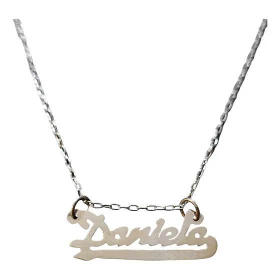 Cadena Con Dije Nombre Fabricación Plata 925 Modelo 1 Hombre
