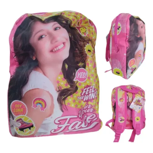 Bolso Morral Deportivo + Porta Cooler Escolar Soy Luna Niña