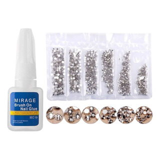 Kit Para Unhas Em Gel 1 Cola + Pedras Para Decoração Stras Kit Para Unhas Em Gel 1 Cola + Pedras Para Decoração Stras