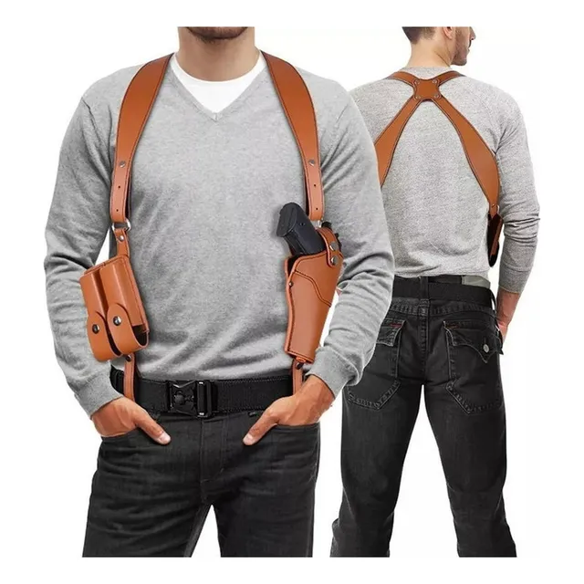 Yfa Funda De Cuero Para Hombro Y Axila Con 2 Porta Revistas
