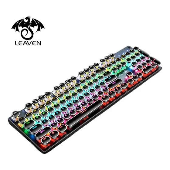 Teclado Mecanico Metal K660 Leaven Luces Rgb Switch Azul