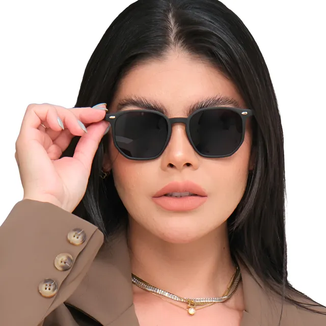 Óculos De Sol Hexagonal Unissex Premium Proteção Uv400 Verão