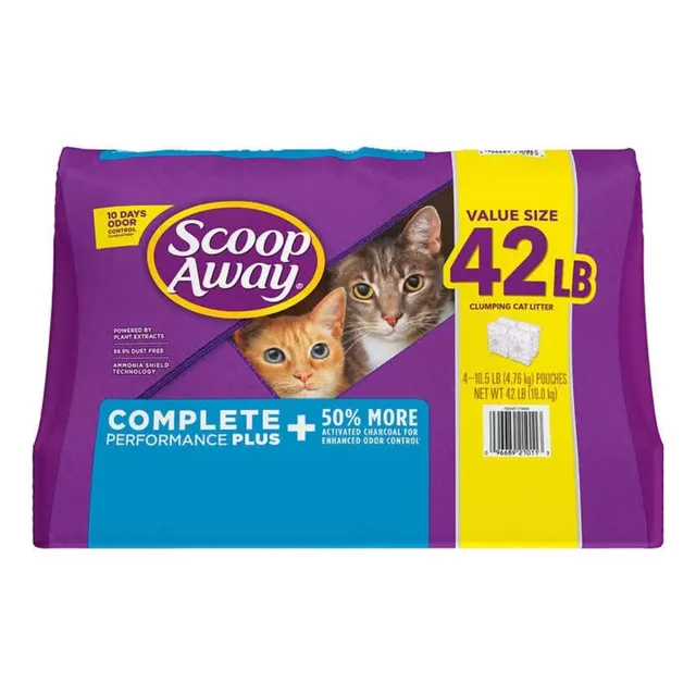 Scoop Away arena para gato 19kg aglutinante pack x 4