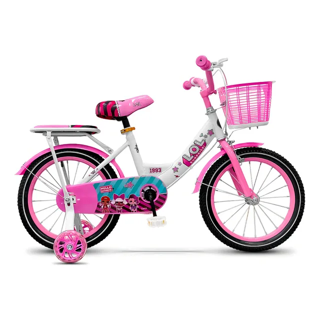 Bicicleta Lol Rod 16 C/ Canasto + Rueditas Armadas - El Rey Color Rosa Tamaño del cuadro Infantil