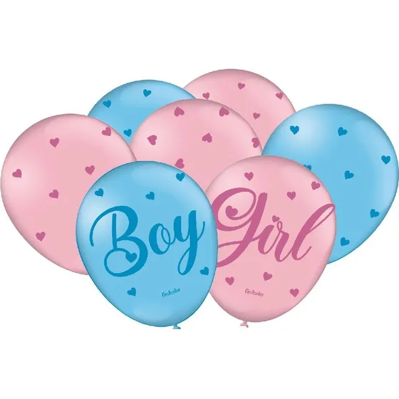 Balão - Bexiga Chá de Revelação Boy Girl - 25 Unidades