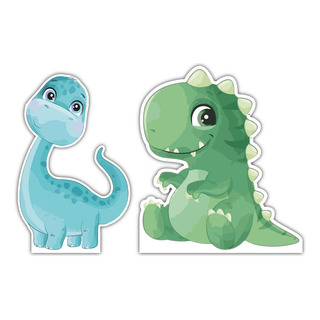 Figura De Coroplast Dinosaurios Infantiles Kit 2pz Con Base Figura De Coroplast Dinosaurios Infantiles Kit 2pz Con Base