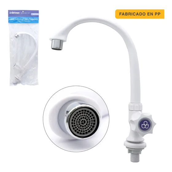 Llave Para Fregadero Plástico Resistente Giro Rápido Griven