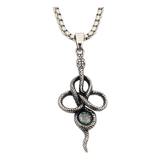 Collar Dije Serpiente Zirconia Casual Biker Acero Inoxidable Collar Dije Serpiente Zirconia Casual Biker Acero Inoxidable