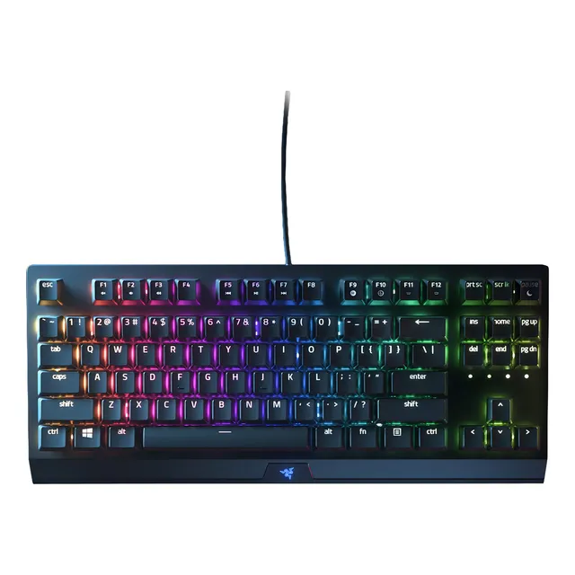 Teclado gamer Razer QWERTY Razer Yellow inglés US color negro con luz RGB