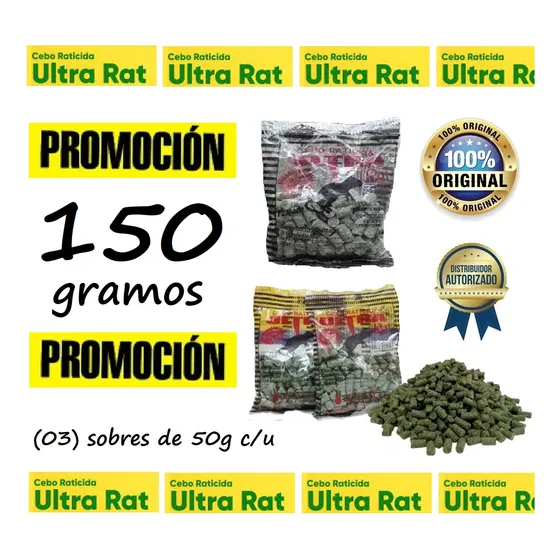 Cebo Raticida Mata Ratas Ratones Ultrarat 150 Gramos Nuevo