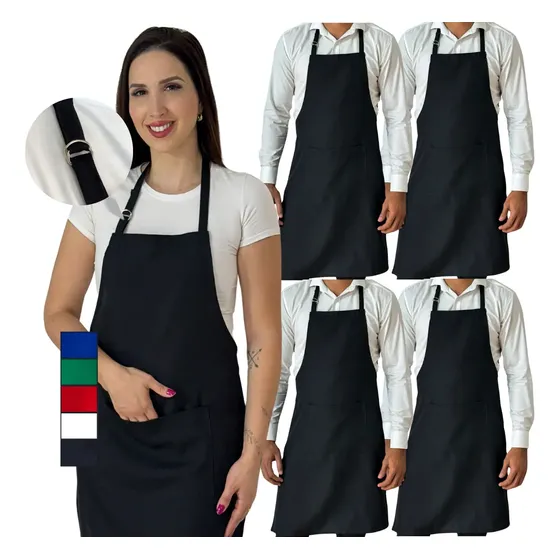 Kit 5 Avental Cozinha Garçom Oxford Restaurante Lachonete
