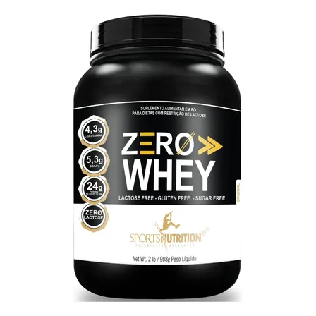 Whey Zero Lactose Natural - Fórmula Avançada In Natura Com 24g De Proteínas Por Dose E Insumos Importados - 908g Sem Sabor