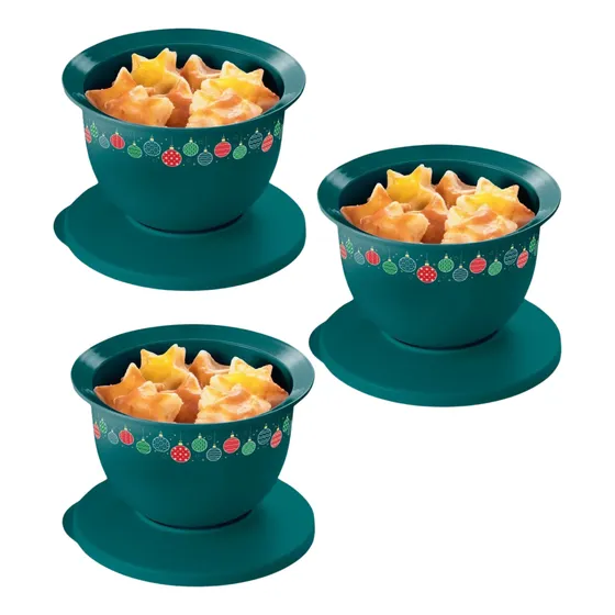Tupperware Tigelas Murano 550ml Natal (3 Peças)