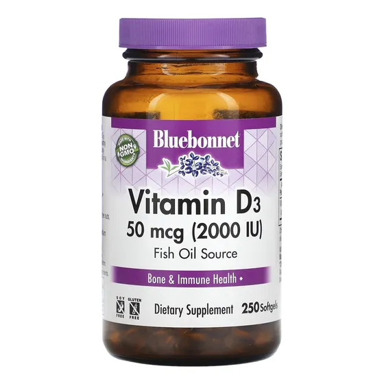 Vitamina D3 De Bluebonnet Nutrition, 2000 Ui, 250 Unidades