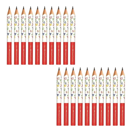 Kit 20 Lápis Jumbo Grosso Triangular N2 Hb Faber Castell