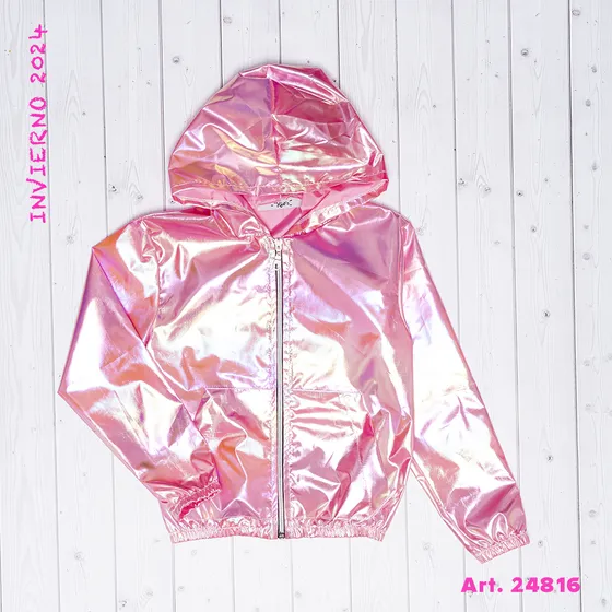Campera Forrada Con Piel Bolsillos Y Capucha - 4 Al 16