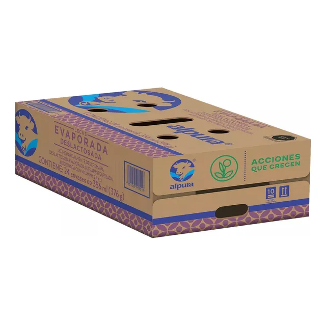 Alpura Leche Evaporada Deslactosada 24 Pack De 356 Ml