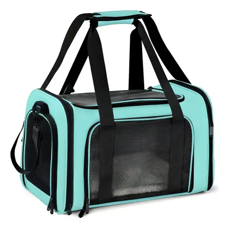 Bolsa Transporte Pet Paw Up Oxford Verde Cães Gatos Coelho Avião 6kg
