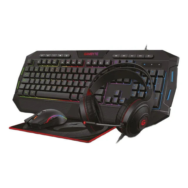Combo 4 En 1 Gambyte Gryphus-h, Teclado Con Iluminacion Rgb