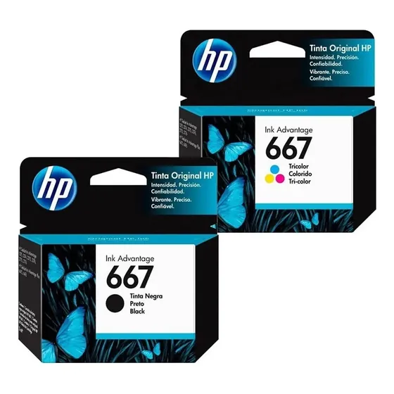 Pack Cartuchos Originales Hp 667 Deskjet 2375 2775 2776