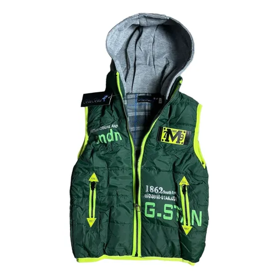 Colete Bobojaco Puffer Peluciada Capuz Menino Infantil