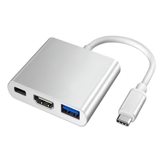 Adaptador Tipo C Hdmi + Usb 3 En 1 Compatible Con Macbook Adaptador Tipo C Hdmi + Usb 3 En 1 Compatible Con Macbook
