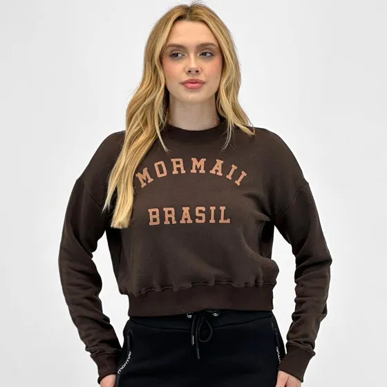 Blusa Cropped Feminina Moletom Fechada Mormaii