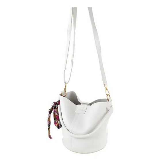 Cartera Bucket Mujer Ecocuero Car094 Milokita Blanco