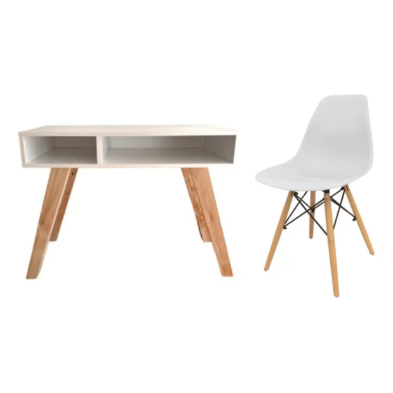 Combo Escritorio Y Silla Nordico 100x80x40 Cm Melamina
