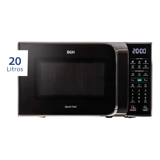 Microondas Bgh Eco Negro Digital 20 Litros 700w Monofunción