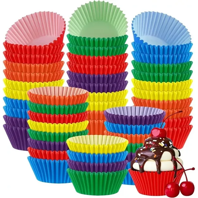 Pirotines Para Cupcakes Muffins Descartables De Colores X100