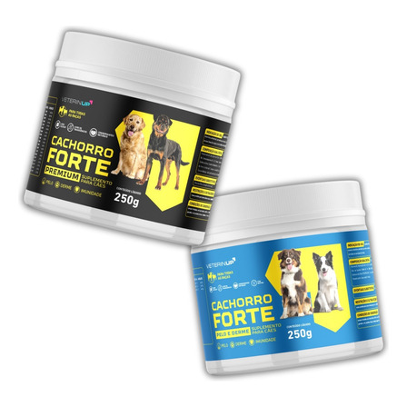 Kit Suplemento 1un Cachorro Forte Premium + 1 Pelo E Derme Kit Suplemento 1un Cachorro Forte Premium + 1 Pelo E Derme