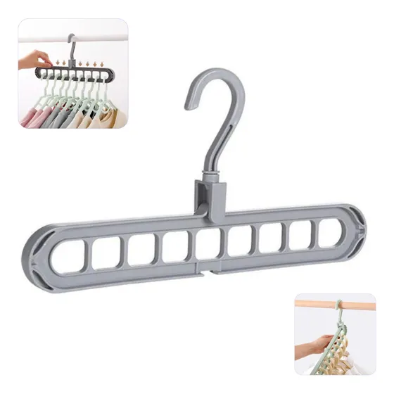 Kit 5 Cabides Magico 9 Furos Multi-dobrável Organizador 