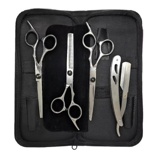 Kit C/3 Tesoura Profissional Fio Navalha Laser Desfiadeira Kit C/3 Tesoura Profissional Fio Navalha Laser Desfiadeira