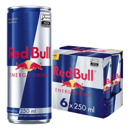 Pack De 6 Latas Red Bull Energético, Energy Drink, 250ml Cada
