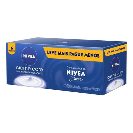 NIVEA Kit Sabonete em Barra Creme Care 90g (6 unidades)