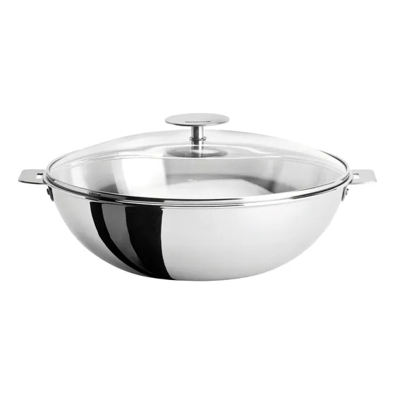 Cristel Casteline Mango Extraible 4 quart Sarten Wok Tapa