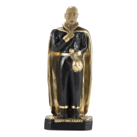 Imagem Escultura Exu Do Ouro 40 Cm Gesso Resinado Umbanda Cor Único