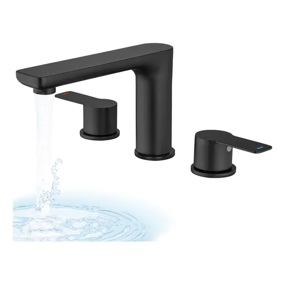 Grifo Bañera Romana Color Negro Mate 2 Asa Juego Llenado 3