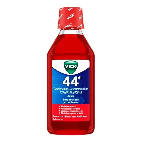 Jarabe 44 Para Tos Seca Y Con Flemas Sabor Cereza 240ml Vick