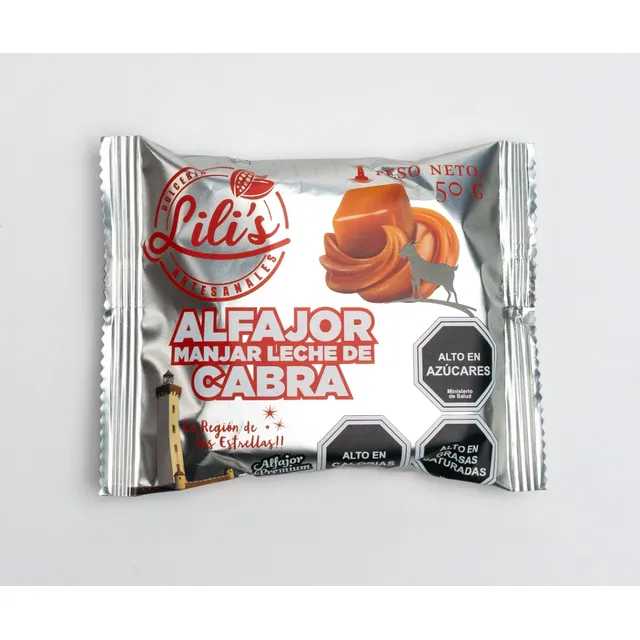 Alfajor Lili´s, Sabor Manjar Leche De Cabra Chocolate, 50 Gr